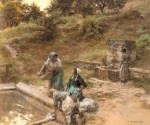 Léon Augustin Lhermitte - Peintures - Au Lavoir