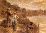 Leon Augustin Lhermitte - Peintures - Laveuses des bords de la Marne