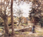 Leon Augustin Lhermitte - Peintures - Le lavoir près de la ferme d´Erlan