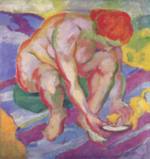 Franz Marc - Bilder Gemälde - Akt mit Katze