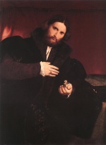 Lorenzo Lotto - Peintures - Homme avec une patte d´animal en or