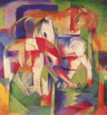 Franz Marc - Bilder Gemälde - Elefant, Pferd, Rind, Winter