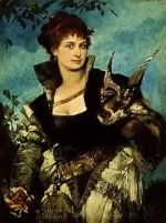 Hans Makart - Peintures - La fauconnière