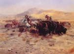 Charles Marion Russell - Bilder Gemälde - Buffalo Hunt