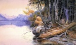 Charles Marion Russell - Peintures - Campement indienau  Lac de McDonald