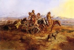 Charles Marion Russell - Bilder Gemälde - Indian Women Moving