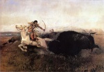 Charles Marion Russell - paintings - Indians Hunting Buffalo