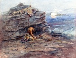 Charles Marion Russell - Bilder Gemälde - Mourning her Warrior Dead