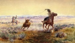 Charles Marion Russell - Peintures - Au bord de l´étang