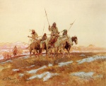 Charles Marion Russell - Bilder Gemälde - Piegan Hunting Party