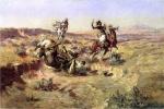 Charles Marion Russell - Peintures - Le lasso brisé