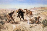 Charles Marion Russell  - Peintures - La prise au lasso