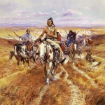 Charles Marion Russell  - Bilder Gemälde - When the Plains were his