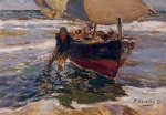 Joaquin Sorolla y Bastida - Bilder Gemälde - Beaching the Boat
