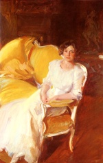 Joaquin Sorolla y Bastida - Bilder Gemälde - Clotilde Sentada En El Sofa