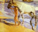 Joaquin Sorolla y Bastida - Bilder Gemälde - El Bano Del Caballo