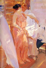 Joaquin Sorolla y Bastida - Bilder Gemälde - La Bata Rosa