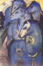 Franz Marc - Peintures - La tour des chevaux bleus