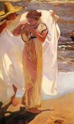 Joaquin Sorolla y Bastida  - paintings - Saliendo Del Bano