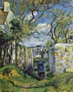 Camille Pissarro - Bilder Gemälde - Bäuerin mit Schubkarren