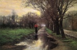Theodore Clement Steele - Bilder Gemälde - Meridian Street Thawing Weather