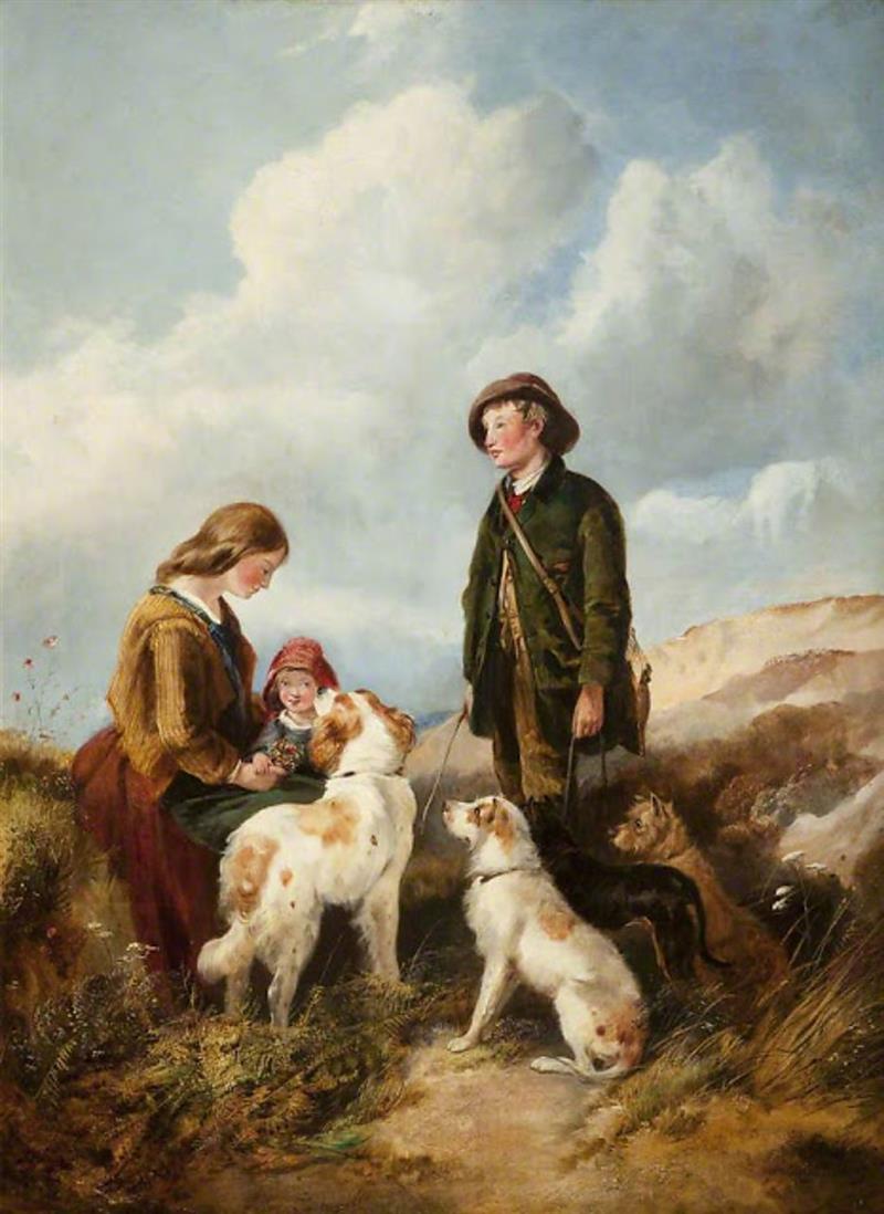 A Boy and a Girl with Hounds