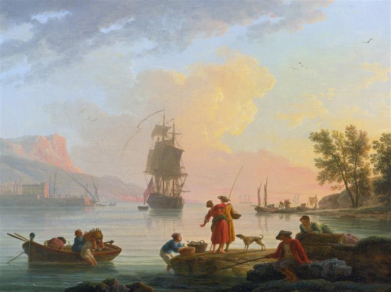 A Coastal Scene with Fishermen in the Foreground