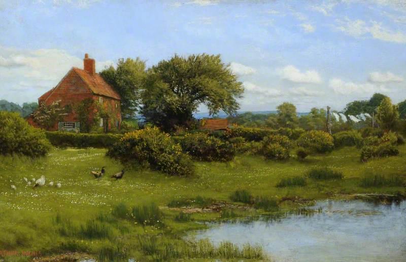 A Cottage with a Pond, at Burghfield, near Reading