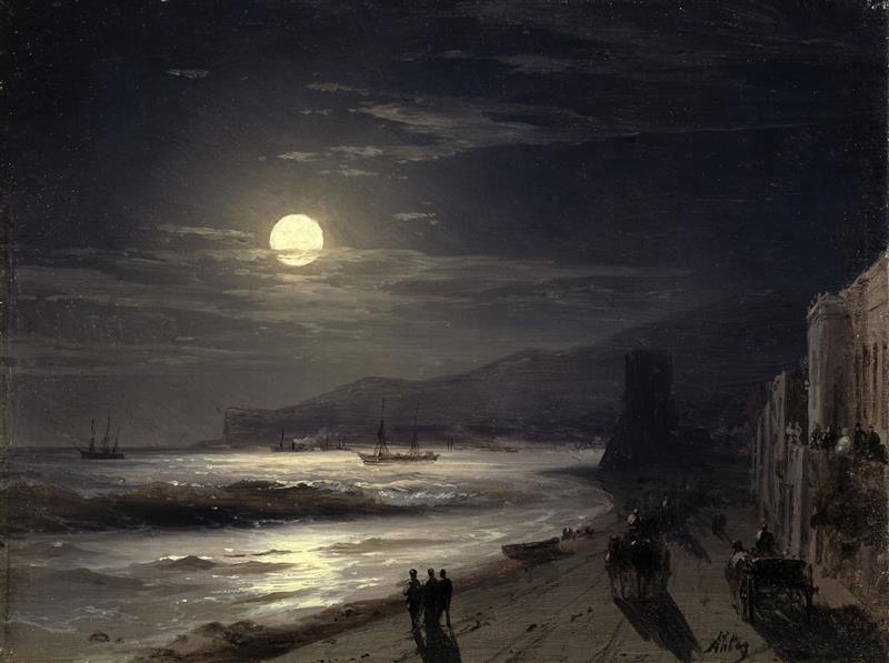 A Moonlit Night on the Seashore