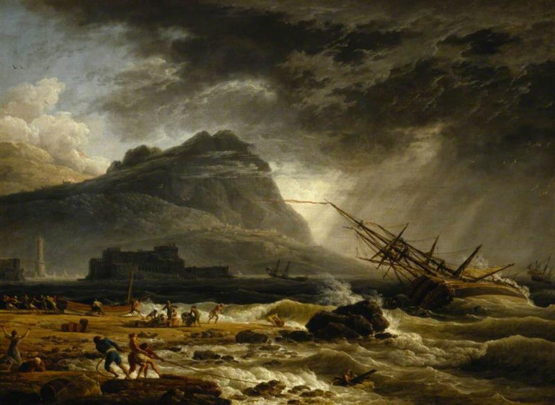 A Ship Offshore Foundering in a Storm