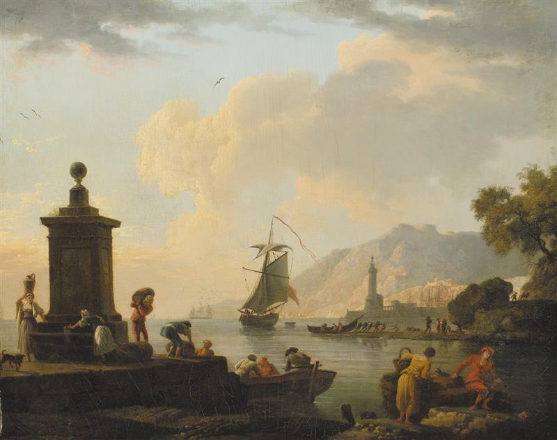 A View of the Harbour at Genoa