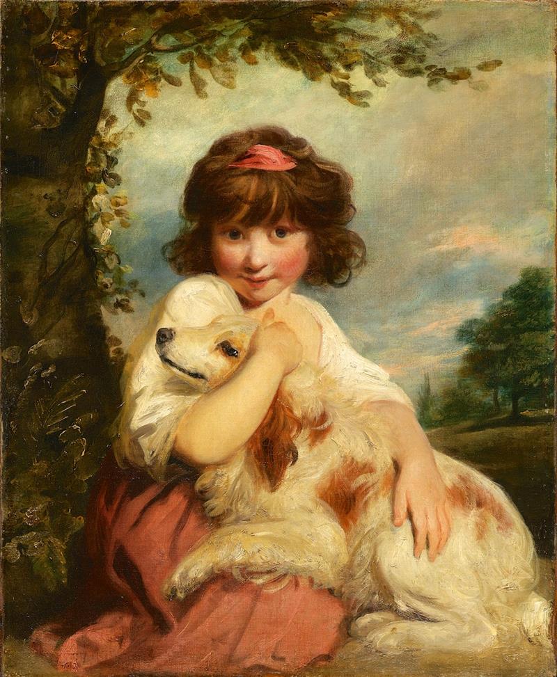 A Young Girl and her Dog