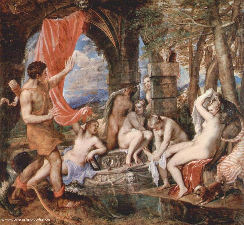 Aktaion überrascht Diana beim Bade