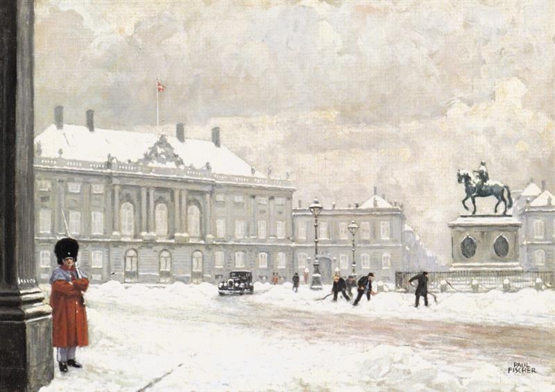 Amalienborg Palace in Winter, Copenhagen