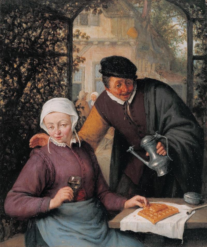 An Elderly Couple in an Arbour
