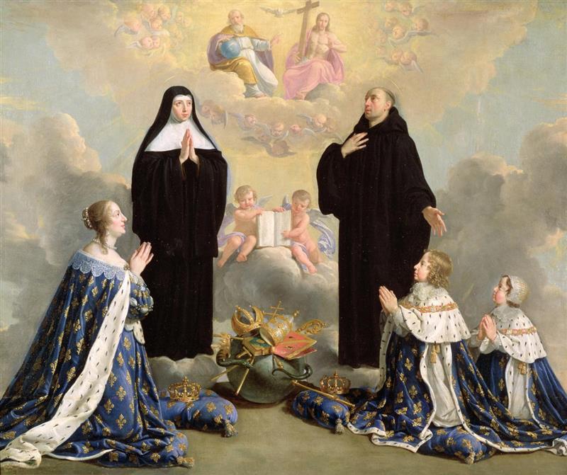 Anne of Austria and her Children at Prayer with St. Benedict and St. Scholastica