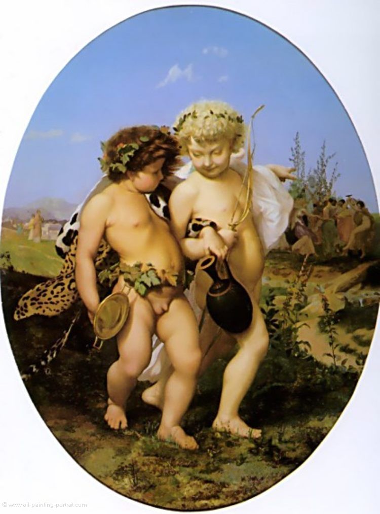 Bacchus und Cupid betrunken