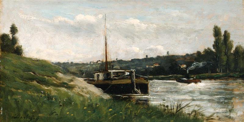Barge on a River