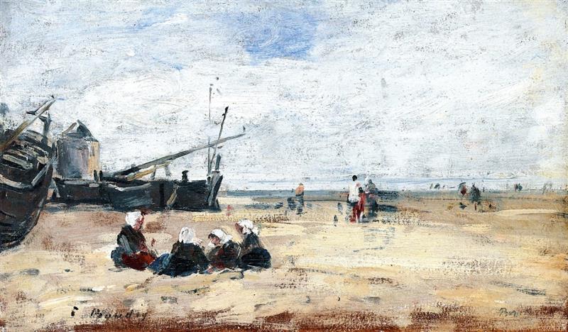 Berck, Fisherwomen Seated on the Shore