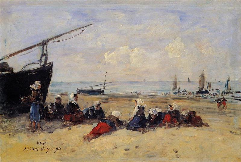 Berck, Fisherwomen on the Beach, Low Tide