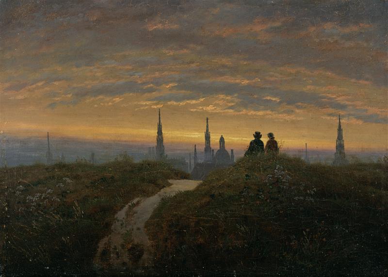 Blick auf Dresden bei Sonnenuntergang