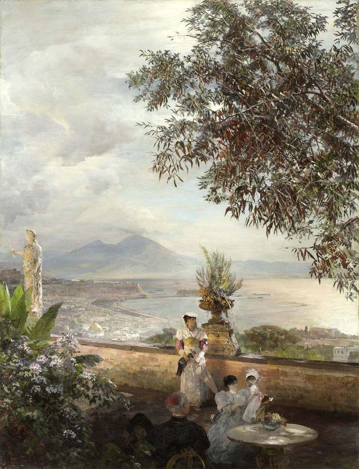 Blick auf die Bucht von Neapel und Vesuv
