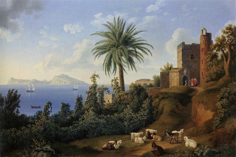 Blick vom Posillipo auf die Insel Capri