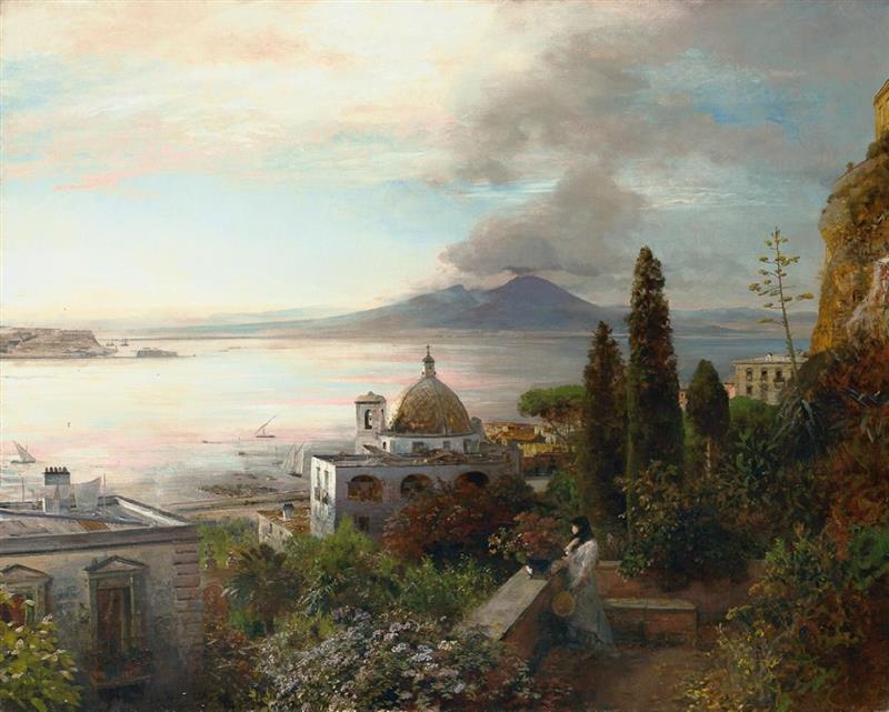 Blick über den Golf von Neapel auf den Vesuv