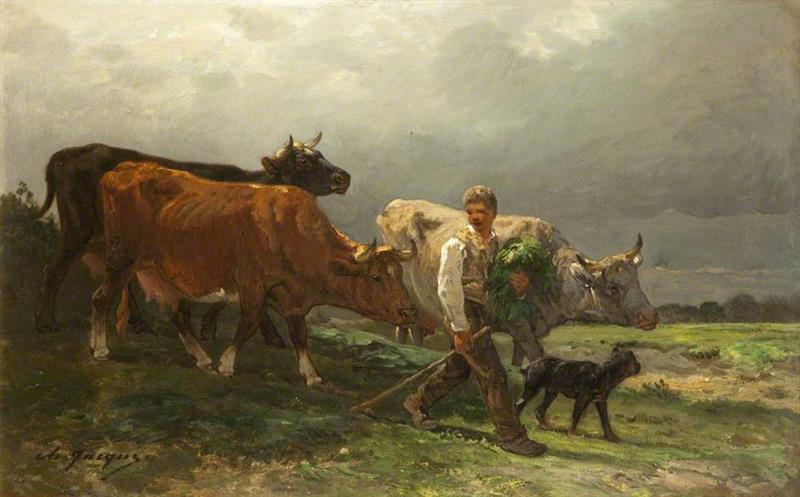 Breton Lad with Cattle