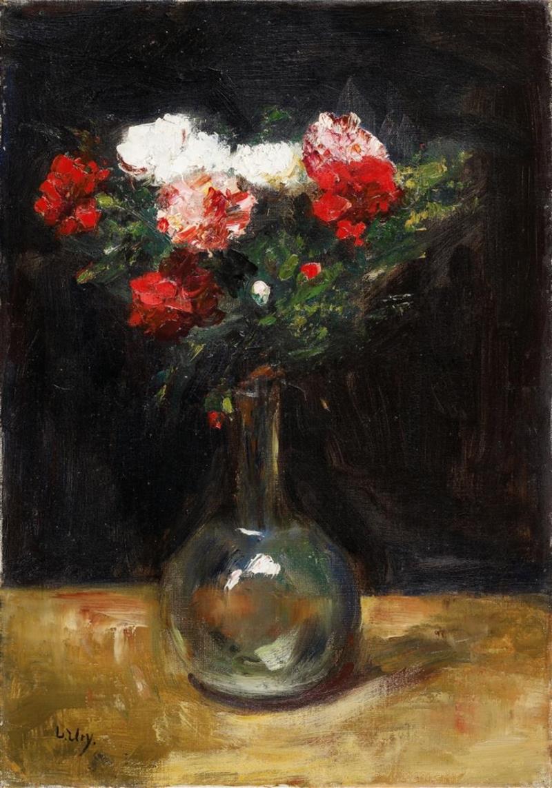 Carnations in Glass Vase