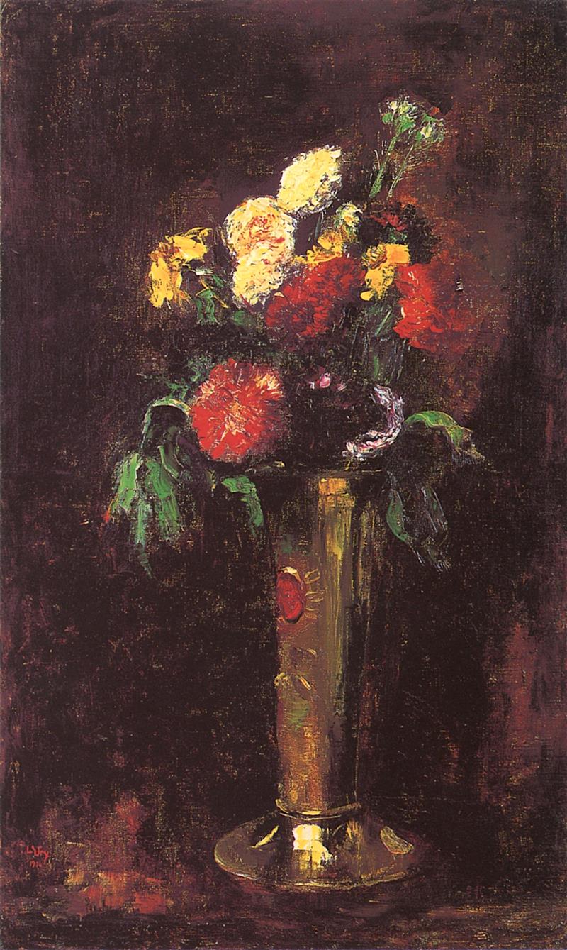 Carnations in a Tall Vase