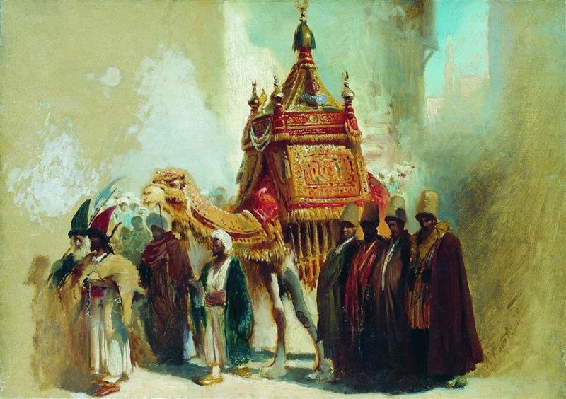 Carrying the Holy Carpet in Cairo-3