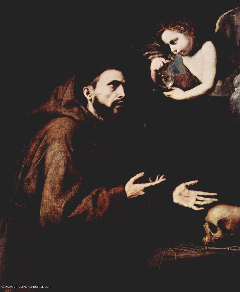 Der Heilige Franz von Assisi und der Engel mit der Wasserflasche