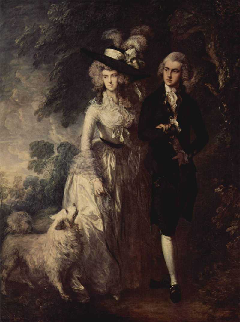 Der Morgenspaziergang (Portrait des Squire Hallett und seiner Frau)